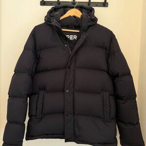 Men's Aritzia SuperPuff Black Puffer Jacket Hooded